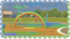playground with rainbow arch